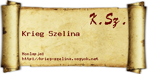 Krieg Szelina névjegykártya
